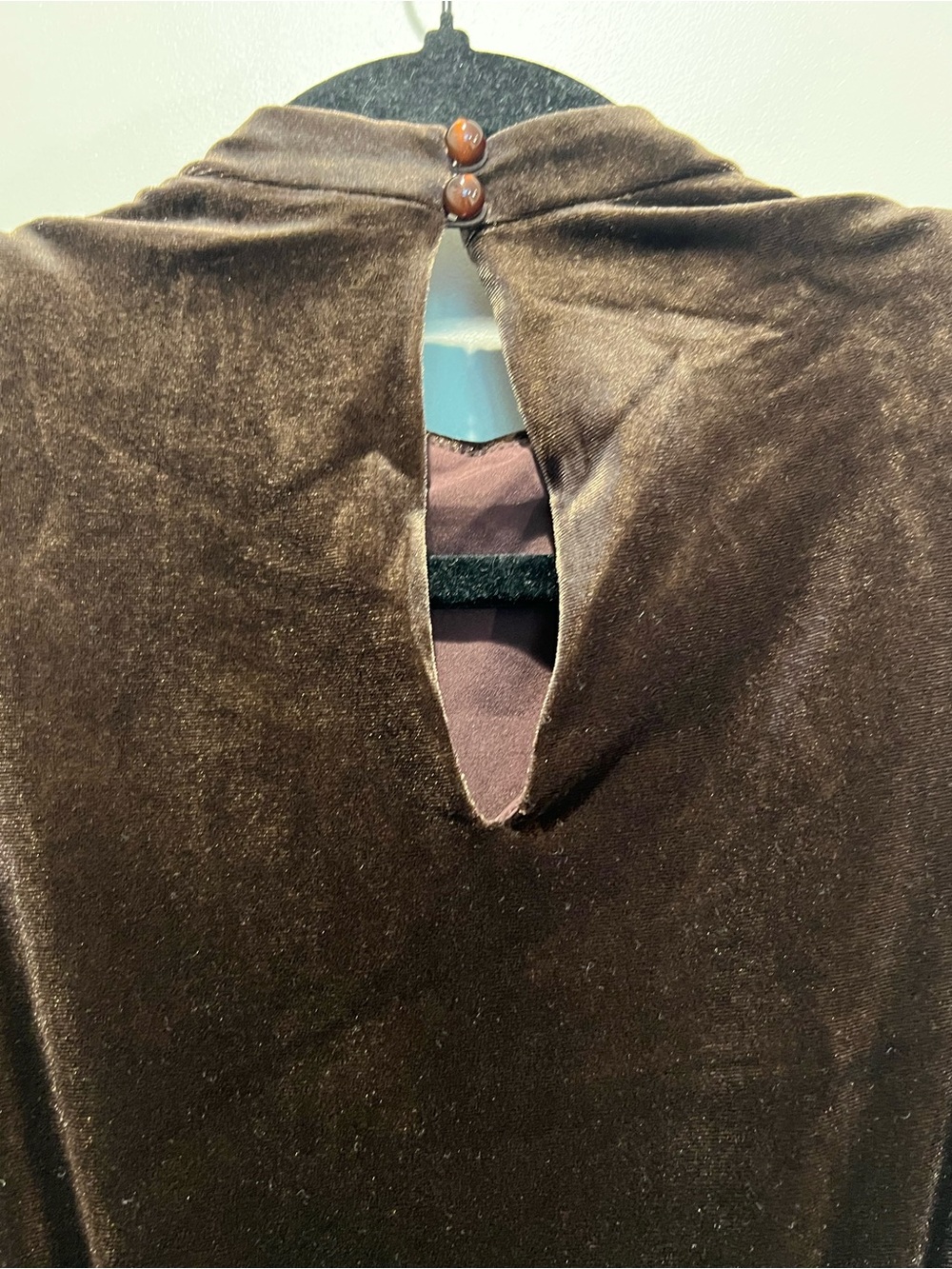 Saylor Chocolate Brown Velvet Ruched Maxi Dress XS NWT - Picture 5 of 7